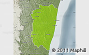 Physical Map of Farafangana, semi-desaturated