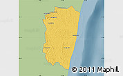 Savanna Style Map of Farafangana, single color outside