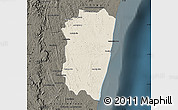 Shaded Relief Map of Farafangana, darken
