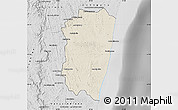 Shaded Relief Map of Farafangana, desaturated