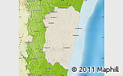 Shaded Relief Map of Farafangana, physical outside