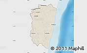Shaded Relief Map of Farafangana, single color outside