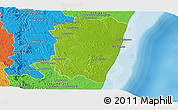 Physical Panoramic Map of Farafangana, political outside