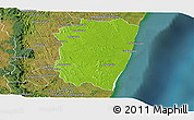 Physical Panoramic Map of Farafangana, satellite outside