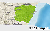 Physical Panoramic Map of Farafangana, shaded relief outside