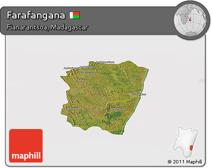Satellite Panoramic Map of Farafangana, cropped outside