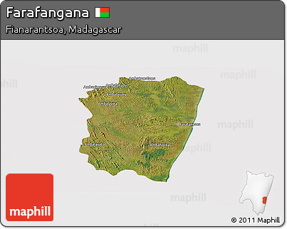 Satellite Panoramic Map of Farafangana, cropped outside