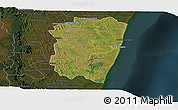 Satellite Panoramic Map of Farafangana, darken