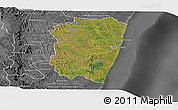 Satellite Panoramic Map of Farafangana, desaturated