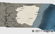 Shaded Relief Panoramic Map of Farafangana, darken