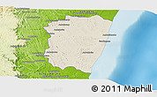 Shaded Relief Panoramic Map of Farafangana, physical outside
