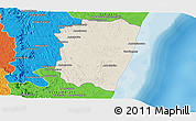 Shaded Relief Panoramic Map of Farafangana, political outside