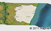 Shaded Relief Panoramic Map of Farafangana, satellite outside