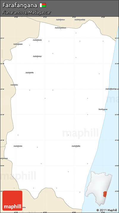 Classic Style Simple Map of Farafangana