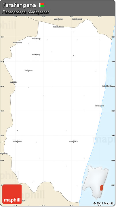 Classic Style Simple Map of Farafangana