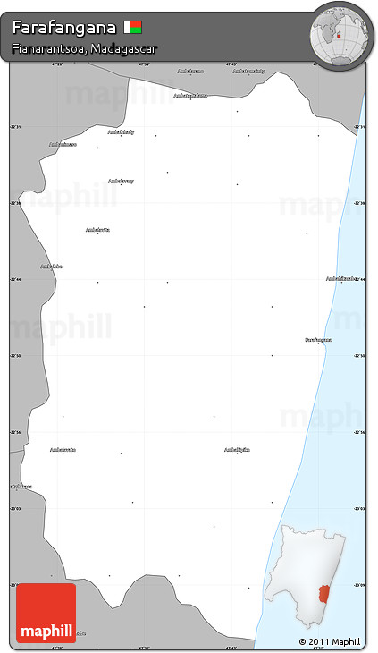Gray Simple Map of Farafangana