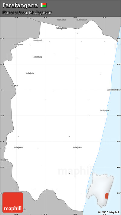 Gray Simple Map of Farafangana