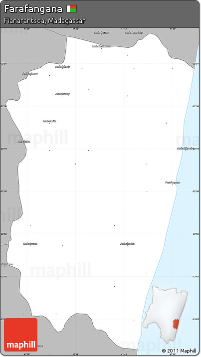 Gray Simple Map of Farafangana
