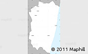 Gray Simple Map of Farafangana, single color outside