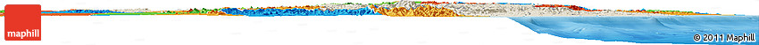 Shaded Relief Horizon Map of Fianarantsoa, political outside