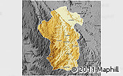 Physical 3D Map of Iakora, darken, desaturated