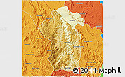 Physical 3D Map of Iakora, political outside
