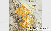 Physical 3D Map of Iakora, semi-desaturated