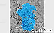 Political 3D Map of Iakora, desaturated