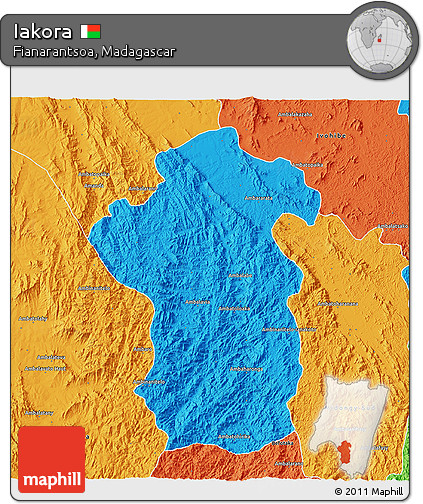 Political 3D Map of Iakora