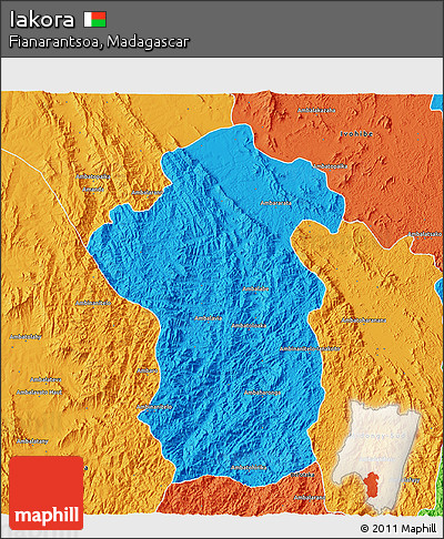 Political 3D Map of Iakora