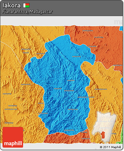 Political 3D Map of Iakora