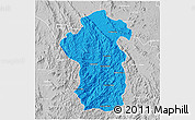 Political 3D Map of Iakora, lighten, desaturated
