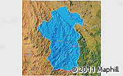 Political 3D Map of Iakora, satellite outside
