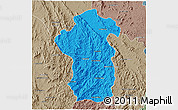 Political 3D Map of Iakora, semi-desaturated