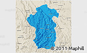 Political 3D Map of Iakora, shaded relief outside