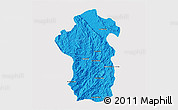 Political 3D Map of Iakora, single color outside