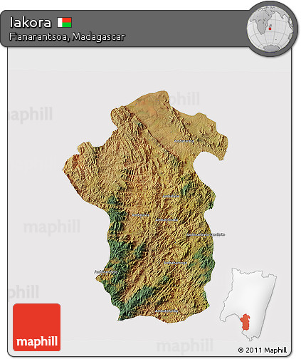 Satellite 3D Map of Iakora, cropped outside