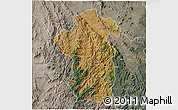 Satellite 3D Map of Iakora, semi-desaturated