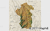 Satellite 3D Map of Iakora, shaded relief outside