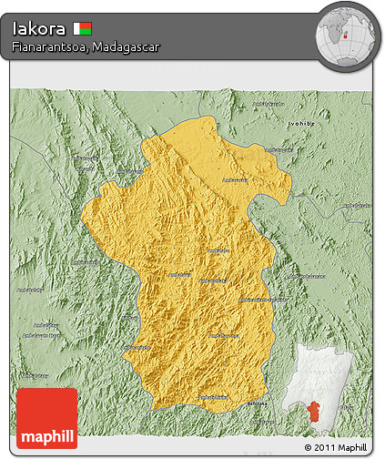 Savanna Style 3D Map of Iakora