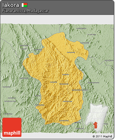 Savanna Style 3D Map of Iakora
