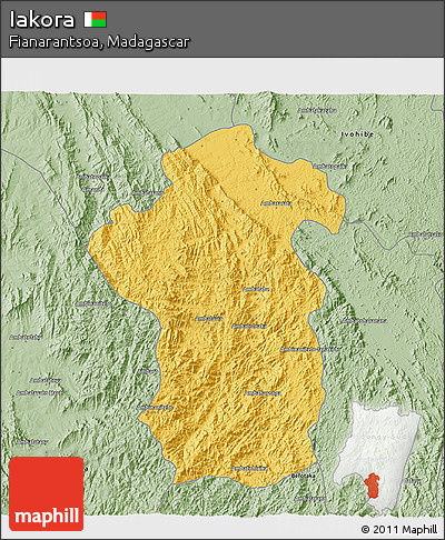Savanna Style 3D Map of Iakora