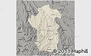 Shaded Relief 3D Map of Iakora, darken, semi-desaturated