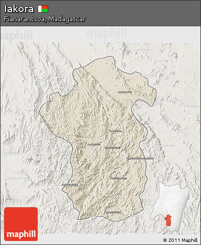 Shaded Relief 3D Map of Iakora, lighten