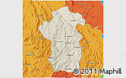 Shaded Relief 3D Map of Iakora, political outside