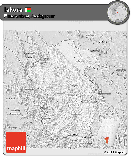 Silver Style 3D Map of Iakora