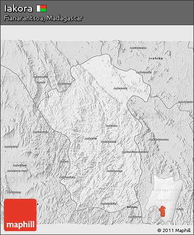 Silver Style 3D Map of Iakora