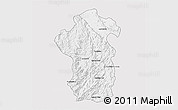 Silver Style 3D Map of Iakora, single color outside
