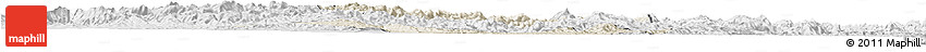 Shaded Relief Horizon Map of Iakora, lighten, desaturated
