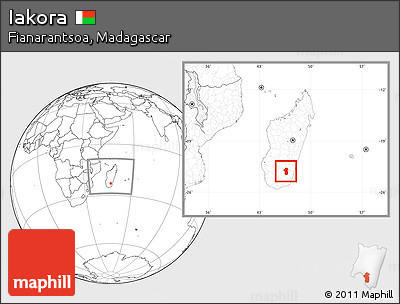 Blank Location Map of Iakora, within the entire country